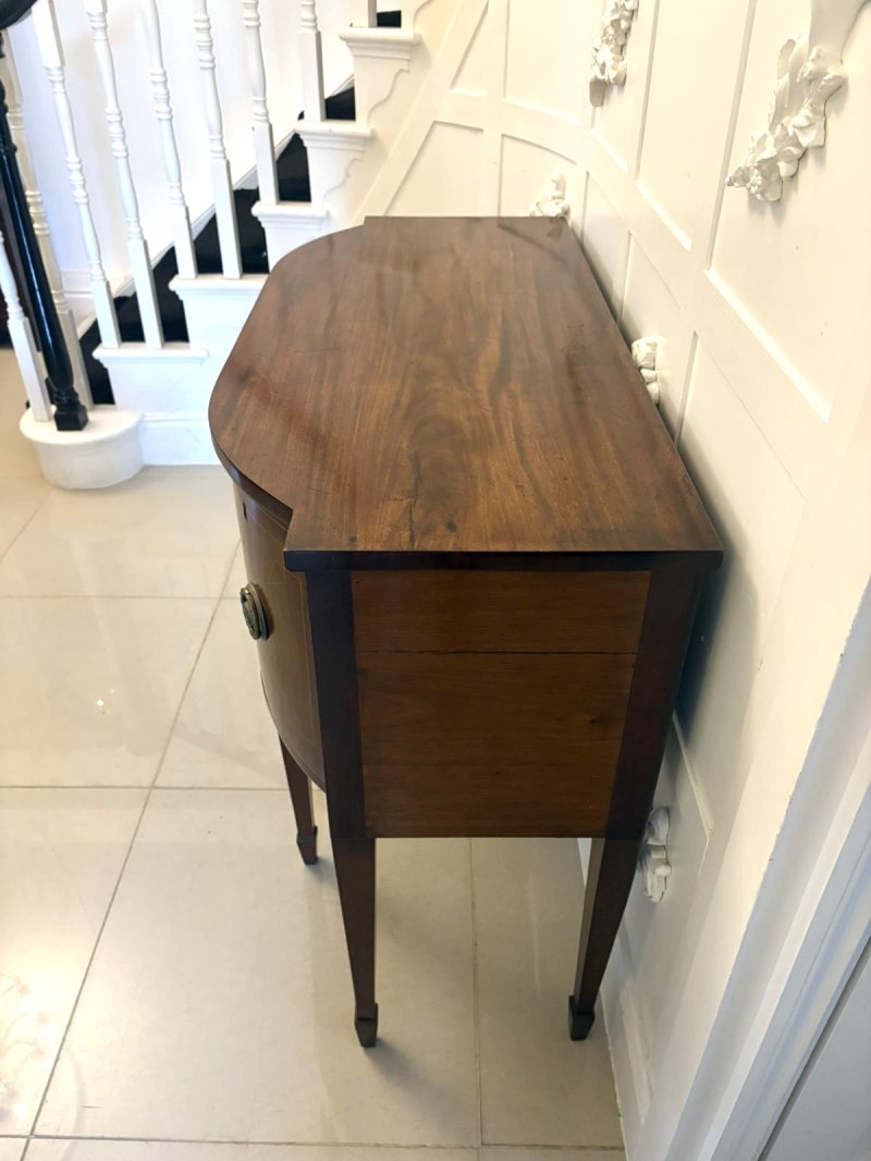 Small Antique George III Quality Inlaid Figured Mahogany Sideboard